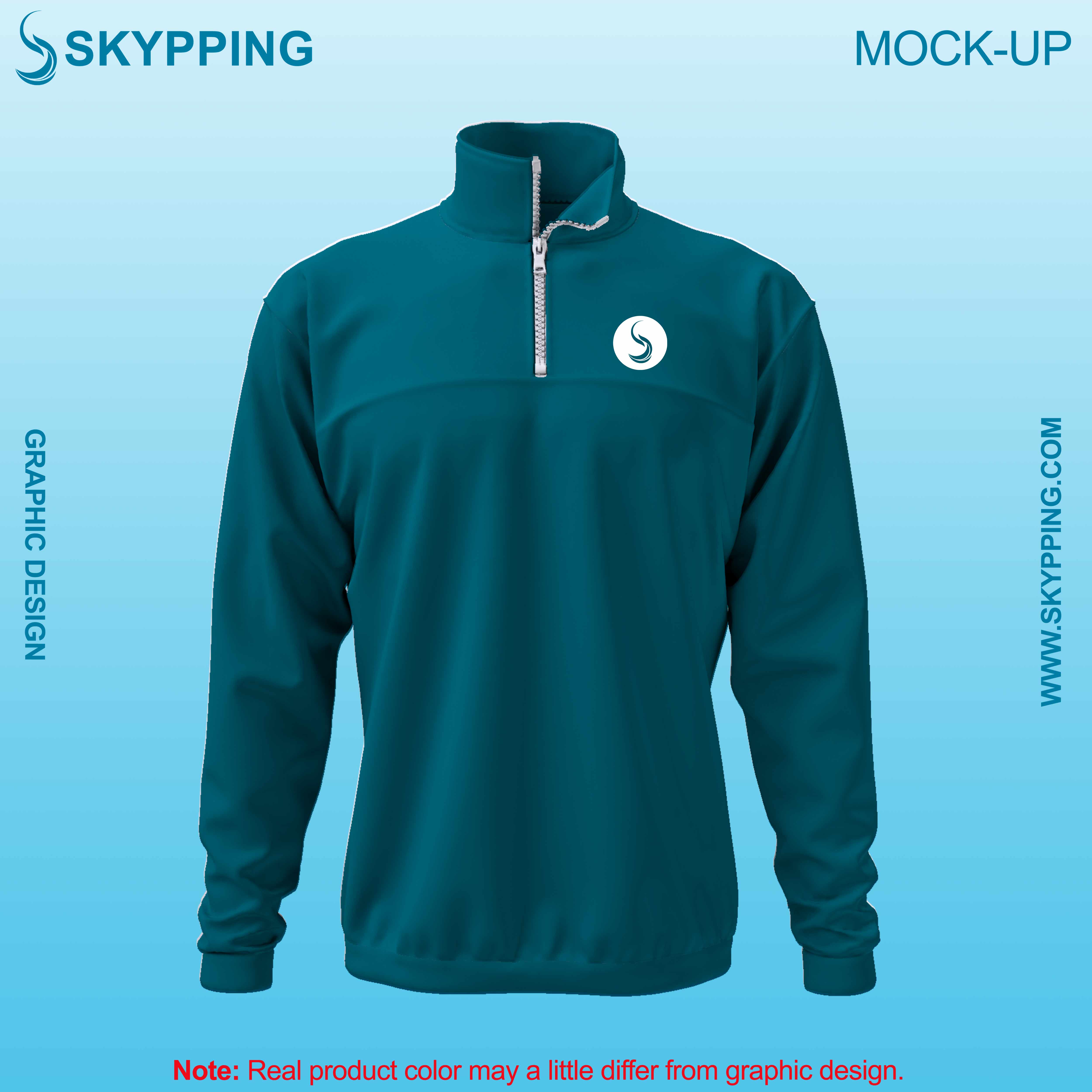 Toddle neck set-in style sleeve with quarter zip sweatshirt for men